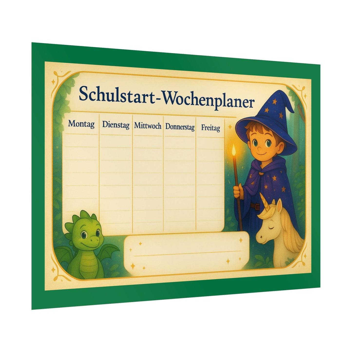 Kinder Wochenplaner Schule, Poster zum Schulstart, Wanddeko, Stundenplan