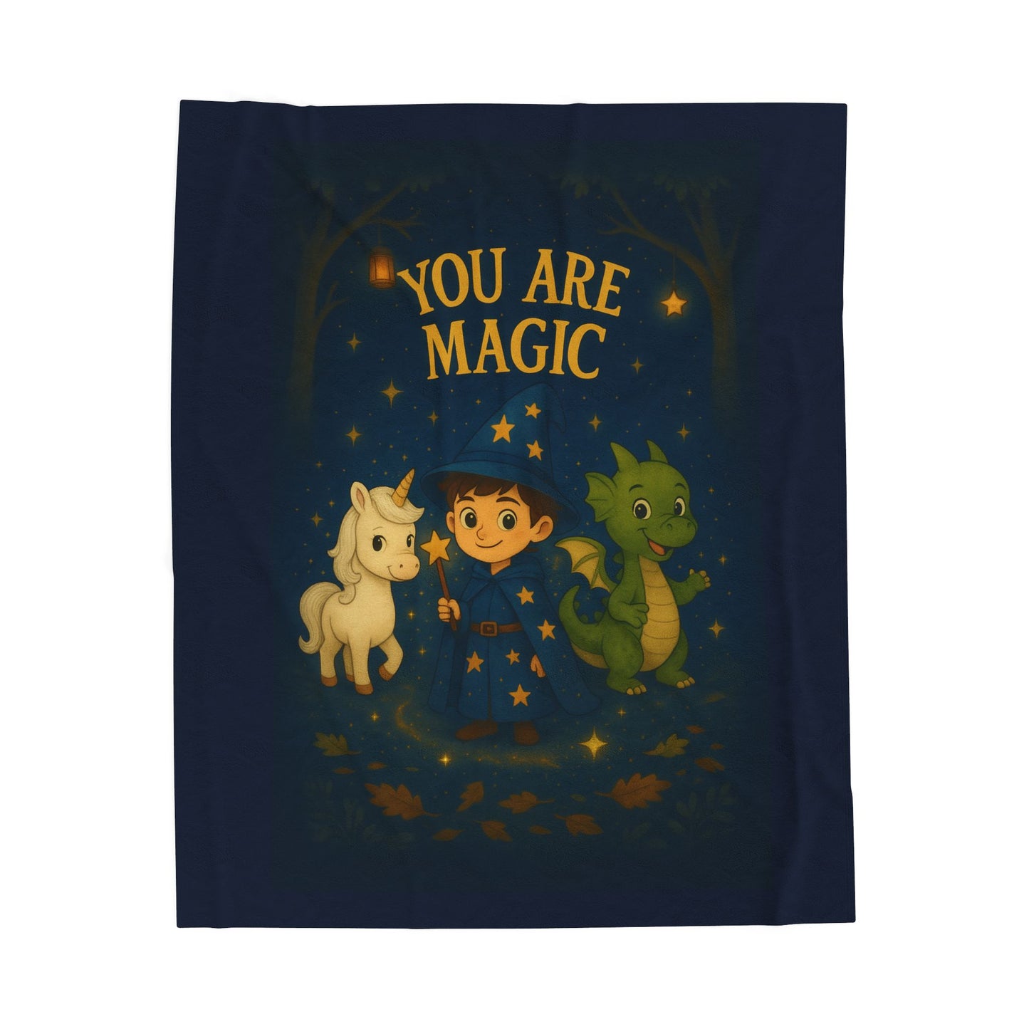 Magical Kids Blanket – You Are Magic | Unicorn, Wizard & Dragon Throw | Cozy Fantasy Gift for Children & Teens