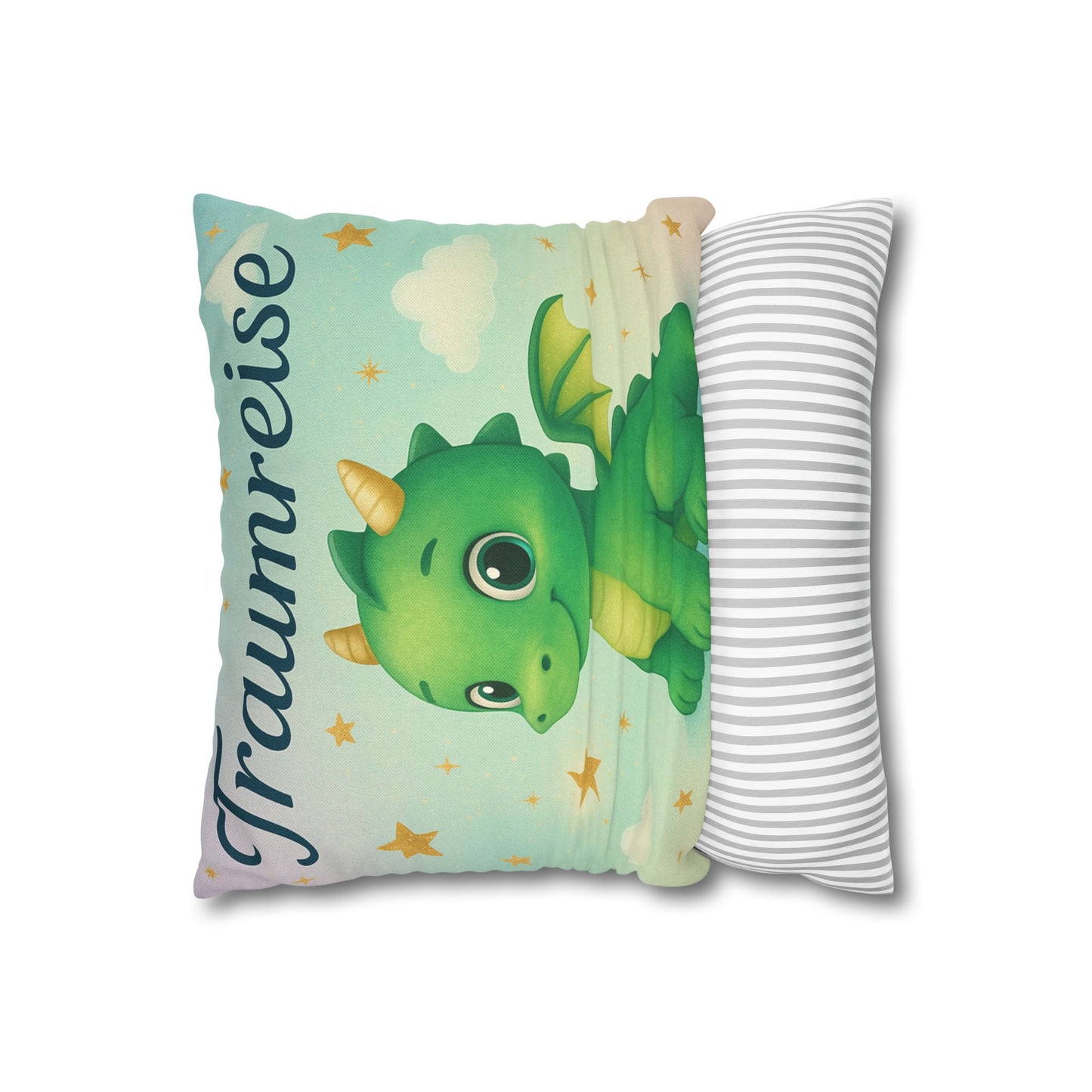 Whimsical Dragon Pillowcase for Kids, Nursery Decor, Magical Bedroom Accent, Gift for Children, Fantasy Home Decor