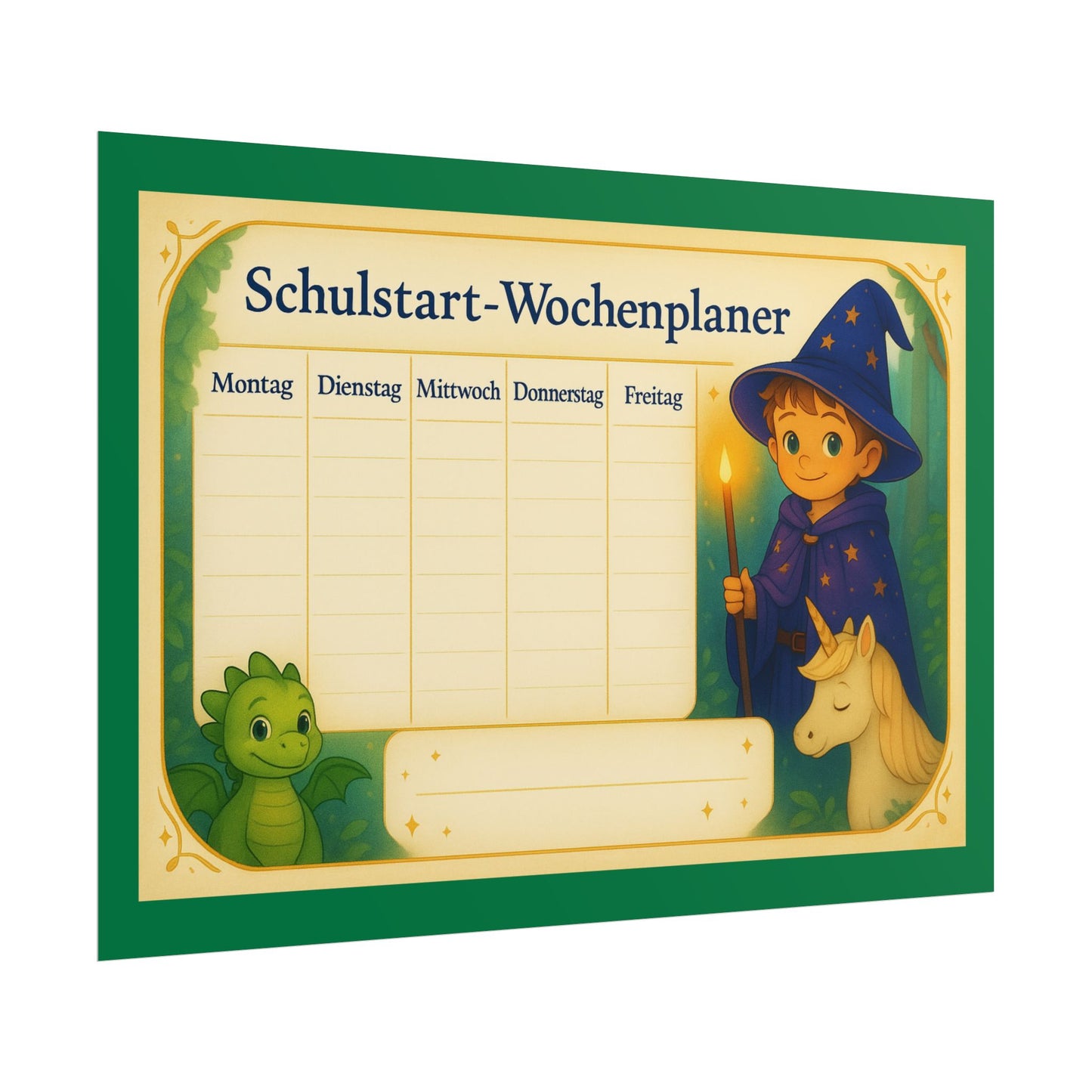 Kinder Wochenplaner Schule, Poster zum Schulstart, Wanddeko, Stundenplan