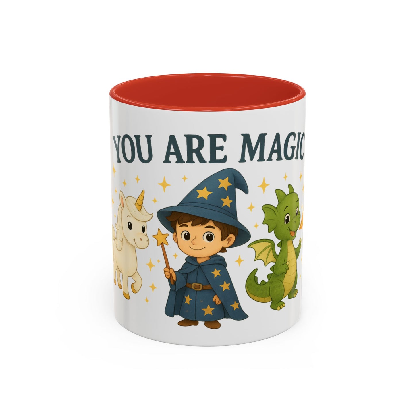 Magic Unicorn Coffee Mug, Wizard & Dragon Fantasy Gift, 11oz, You Are Magic Cup, Kids Tea Mug