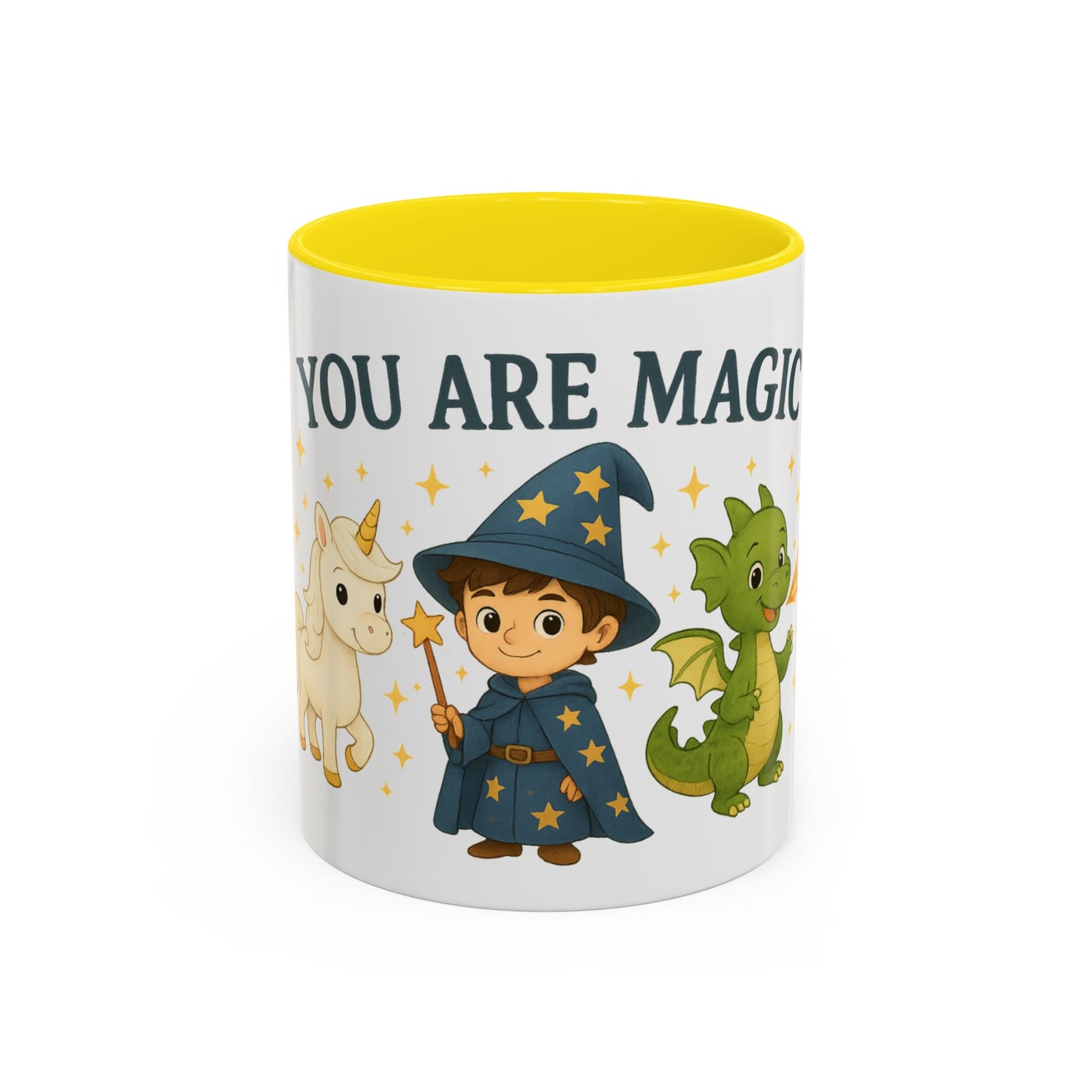 Magic Unicorn Coffee Mug, Wizard & Dragon Fantasy Gift, 11oz, You Are Magic Cup, Kids Tea Mug