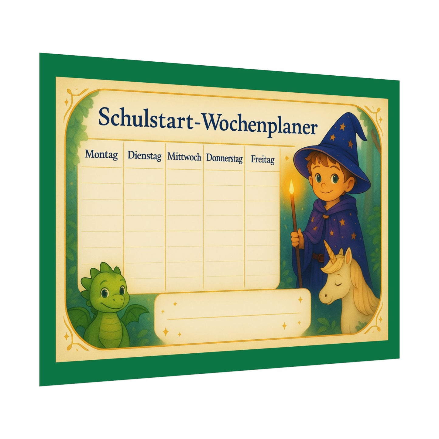 Kinder Wochenplaner Schule, Poster zum Schulstart, Wanddeko, Stundenplan