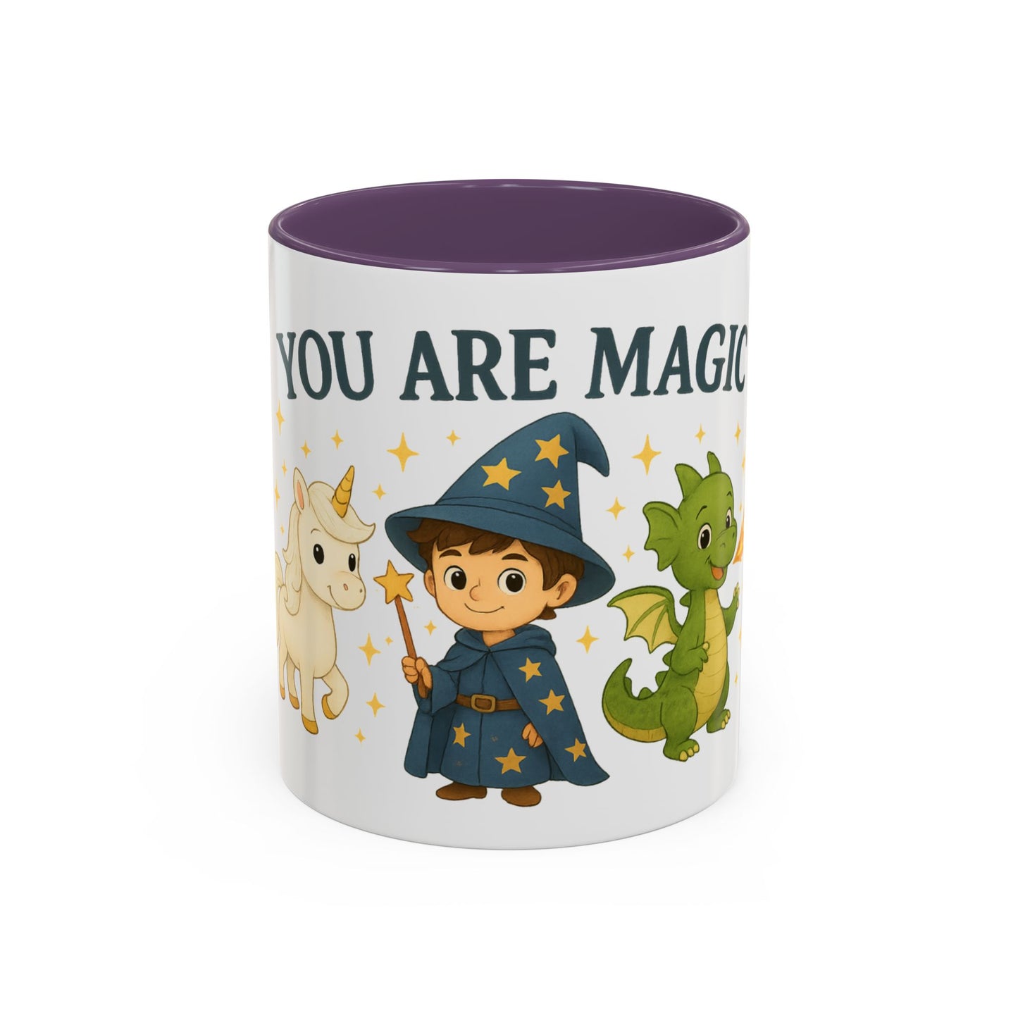 Magic Unicorn Coffee Mug, Wizard & Dragon Fantasy Gift, 11oz, You Are Magic Cup, Kids Tea Mug