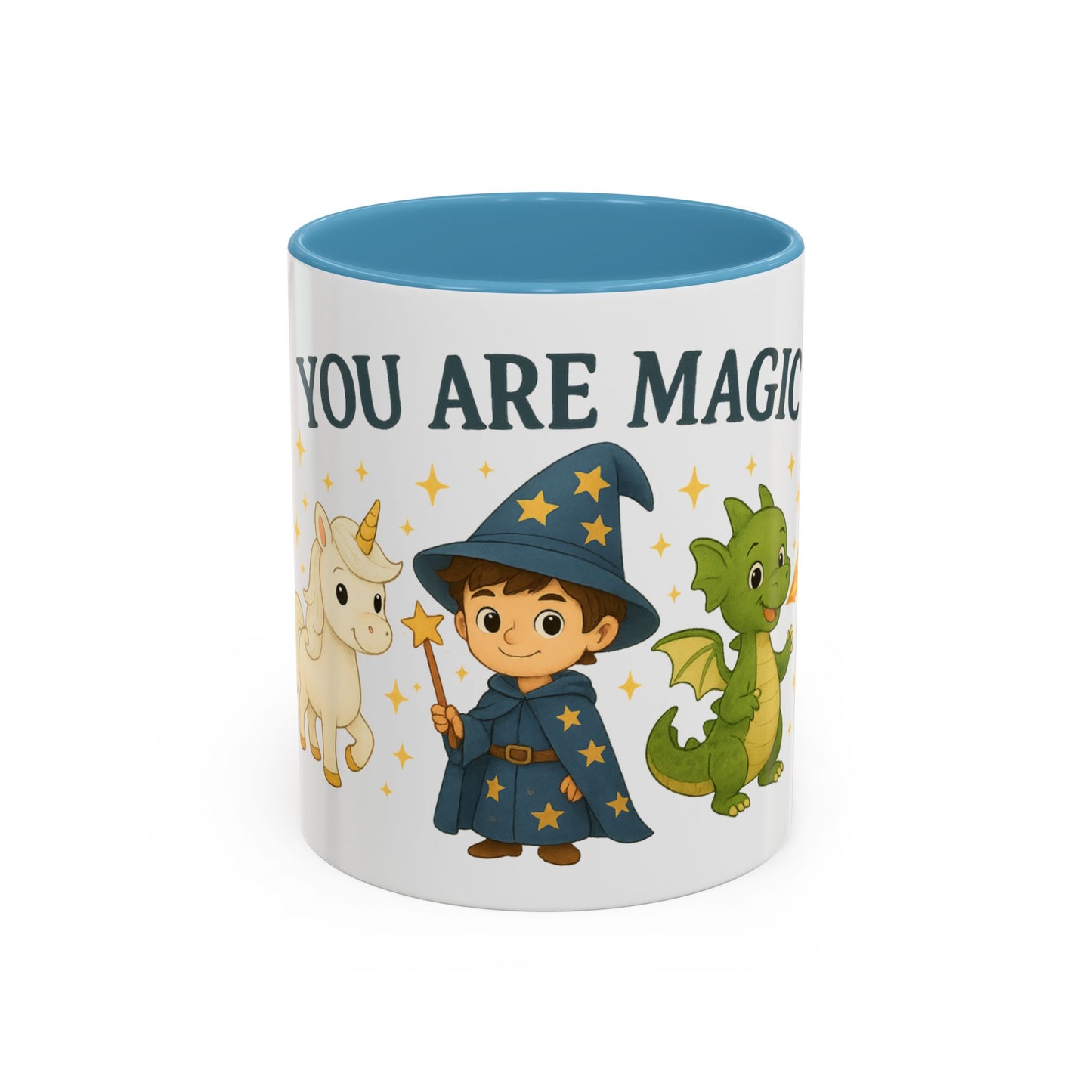 Magic Unicorn Coffee Mug, Wizard & Dragon Fantasy Gift, 11oz, You Are Magic Cup, Kids Tea Mug