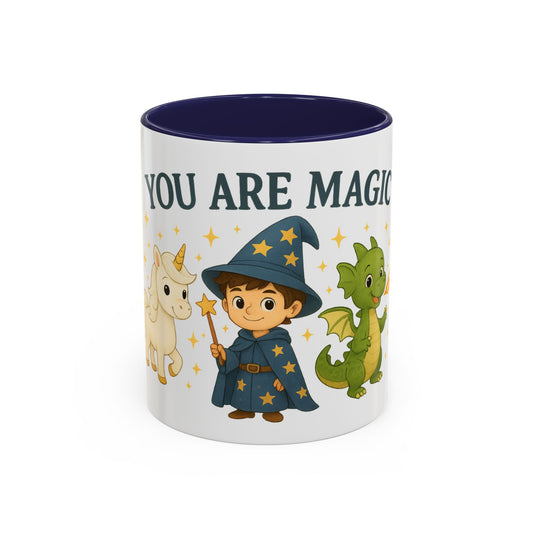 Magic Unicorn Coffee Mug, Wizard & Dragon Fantasy Gift, 11oz, You Are Magic Cup, Kids Tea Mug