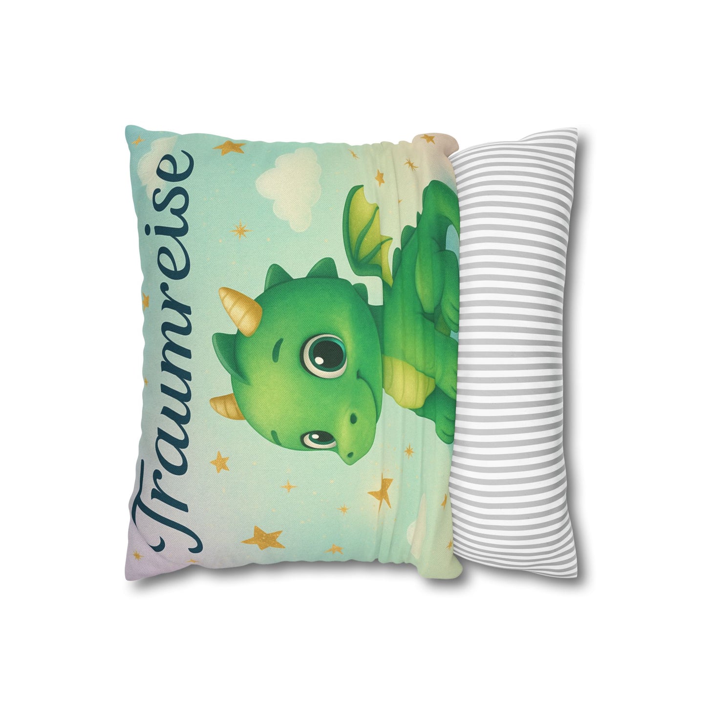 Whimsical Dragon Pillowcase for Kids, Nursery Decor, Magical Bedroom Accent, Gift for Children, Fantasy Home Decor