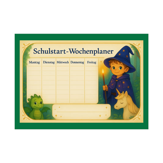 Kinder Wochenplaner Schule, Poster zum Schulstart, Wanddeko, Stundenplan