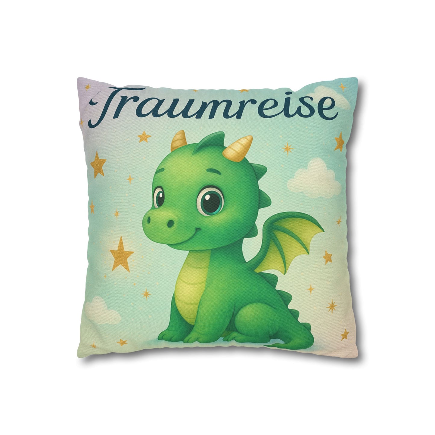 Whimsical Dragon Pillowcase for Kids, Nursery Decor, Magical Bedroom Accent, Gift for Children, Fantasy Home Decor