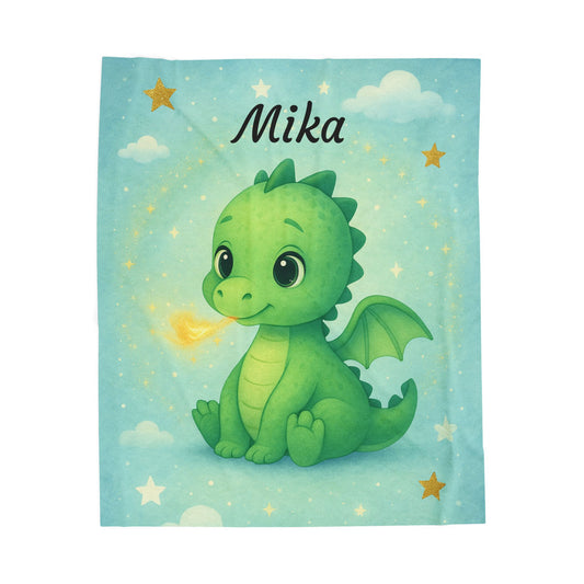 Personalized Dragon Plush Blanket, Kids Blanket, Baby Shower Gift, Nursery Decor, Toddler Soft Blanket, Custom Name Gifts