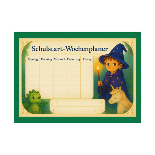 Kinder Wochenplaner Schule, Poster zum Schulstart, Wanddeko, Stundenplan