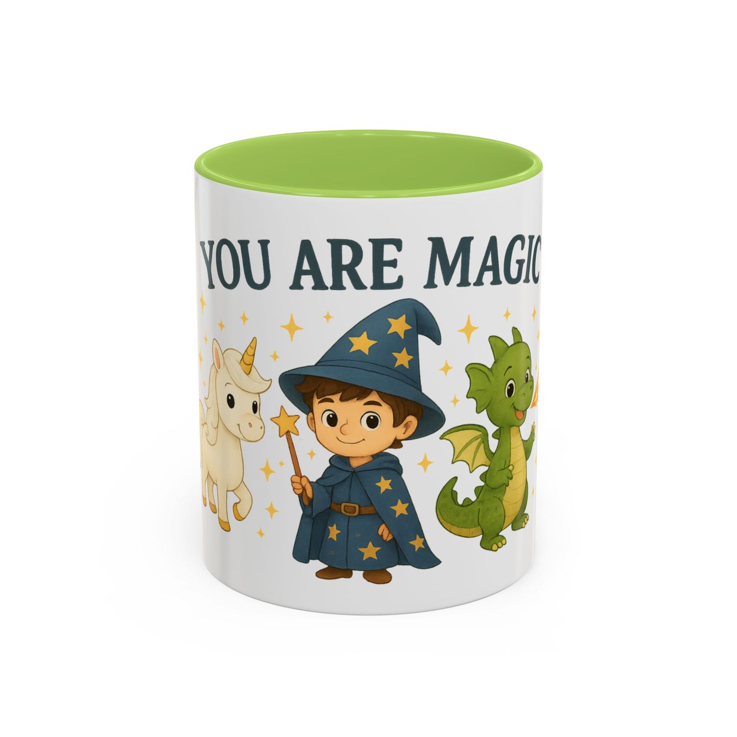 Magic Unicorn Coffee Mug, Wizard & Dragon Fantasy Gift, 11oz, You Are Magic Cup, Kids Tea Mug