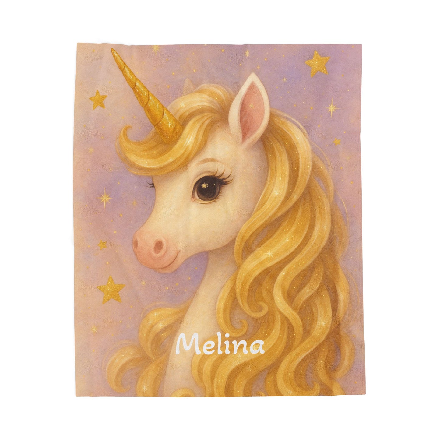 Velveteen Plush Blanket - Personalized Unicorn Kids Throw, Kinderdecke, Soft Baby Blanket, Custom Name Children's Bedding, Cozy Toddler Nap