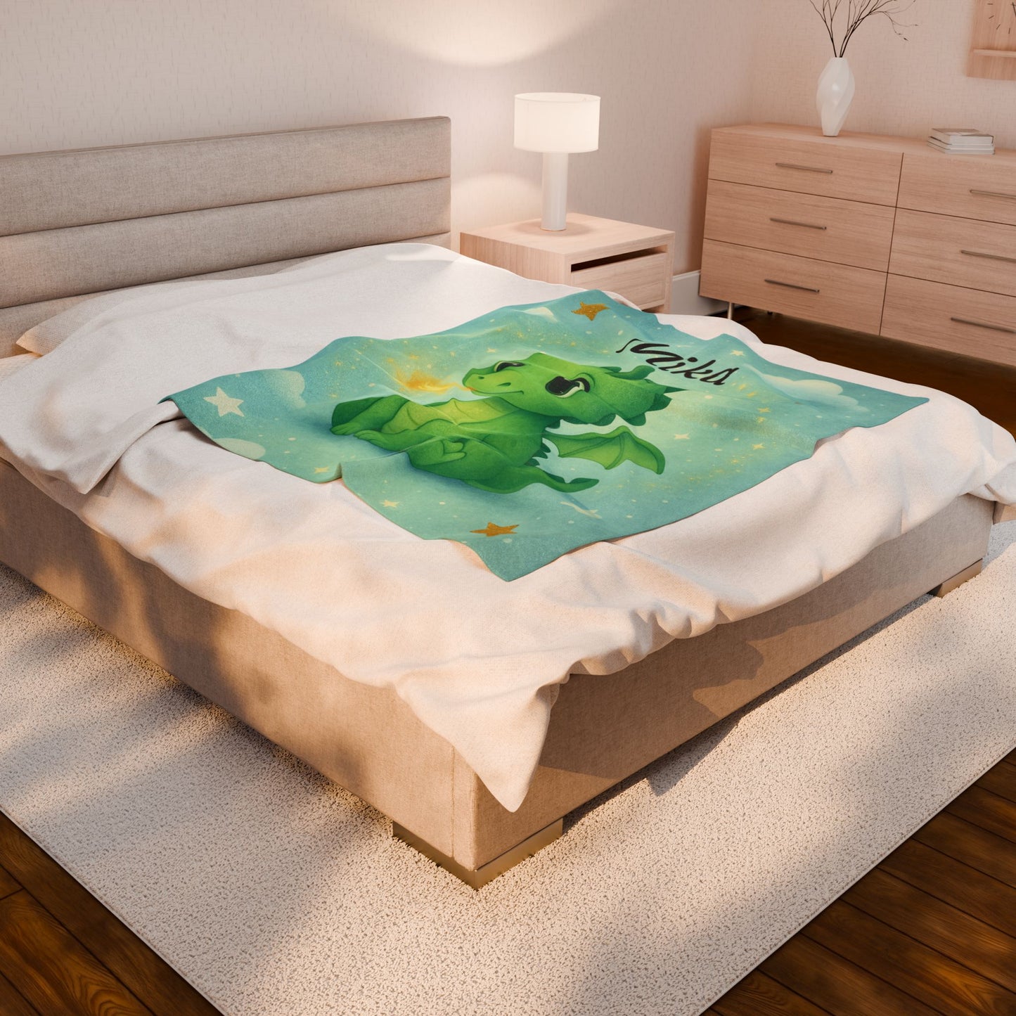 Personalized Dragon Plush Blanket, Kids Blanket, Baby Shower Gift, Nursery Decor, Toddler Soft Blanket, Custom Name Gifts