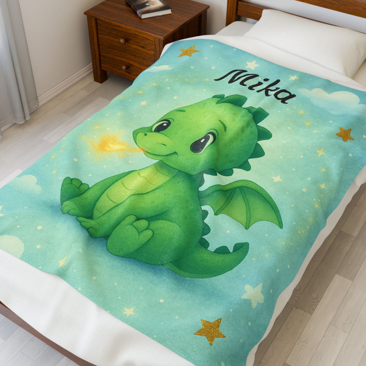 Personalized Dragon Plush Blanket, Kids Blanket, Baby Shower Gift, Nursery Decor, Toddler Soft Blanket, Custom Name Gifts